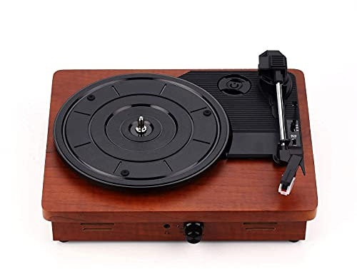 SGKOMN Phonographe Portable Classique, Tourne-Disque Vinyle, phonographe Ancien, phonographe Simple, Haut-Parleur intégré, Gramophone Vintage