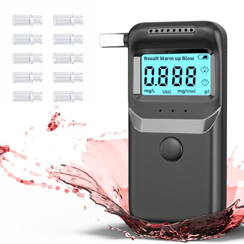 breathalysers uk police approved ,alcohol breathalyzer tester uk with LCD Display,alcohol testing kits (Include 10 Mouthpieces), Fast Results, Pocket Size for Home Parties, Personal Checking