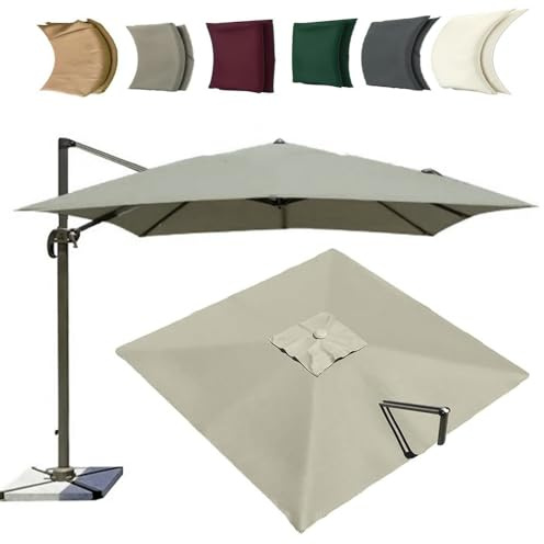 ZYXQQJ 3x4m Rettangolo Telo di Ricambio per Ombrellone Tela di Ricambio per Ombrellone A Sbalzo, Copertura di Ricambio per Offset Ombrellone(Top Color,4x3m/13x9.8ft)