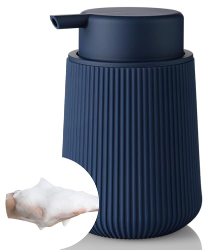 YAUKPH Striped Manual Foaming Hand Soap Dispenser Navy Blue