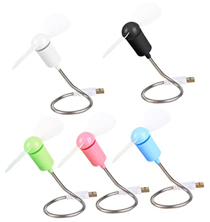 GARIOUANS 5 pièces Mini Ventilateurs USB Flexibles Ventilateurs Portables pour Ordinateur Portable Kit Compact et Couleurs Aléatoires Couleur Aléatoire Couleur Aléatoire