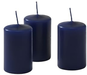 12 Stumpenkerzen Durchmesser 4 cm Höhe 7 cm - Farbe Nachtblau - Brenndauer 12 Stunden - Unparfümiert - Cereria Di Giorgio