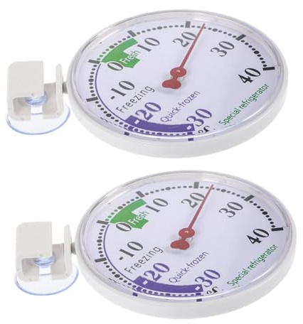 VERDANVERSE 2 pezzi Termometro Frigorifero e Congelatore Compatto Monitor Temperatura Preciso con Display Leggibile Resistente Basse Temperature per Conservazione Alimenti e Medicinali