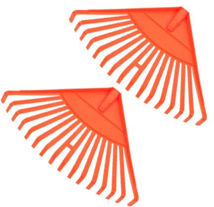 NOLITOY Rastrillo para Césped y Hojas de Plástico 16 Dientes, 2 Piezas, Herramienta Manual para Jardinería Exterior, Compacto y Ligero, Adecuado para Césped Artificial y Limpieza