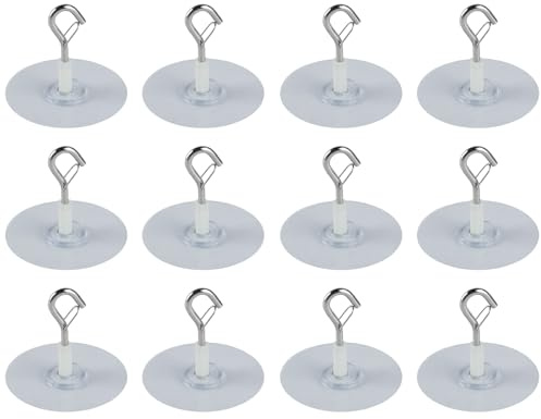 12 Pcs Adhesive Ceiling Hooks Heavy Duty Self-Stick for Hanging Plants | Lanterns Bird Feeders, Indoor Outdoor Decoration Planters, Wall Towel Hook Holder