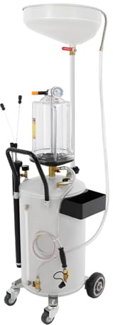 Ölauffanggerät 19 Gal/72L Pneumatisch, Ölauffangbehälter mit 2.64Gal/10L Messbecher, 360° Verstellbarer Trichter, für Motoröl, Getriebeöl, Kfz-Werkstatt