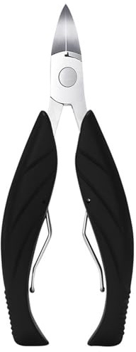 Tijeras for uñas, tijeras for cutículas, acero inoxidable, punta de olécranon, herramienta for cortar piel muerta, color aleatorio(Black)