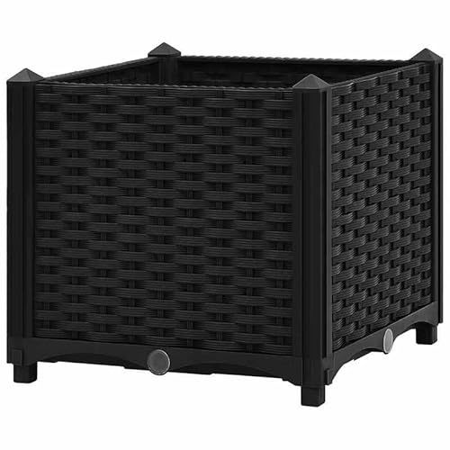Bancal alto de 40 x 40 x 38 cm de polipropileno, para verduras y hierbas, ligero, duradero e impermeable, ideal para balcón, terraza y pequeños jardines