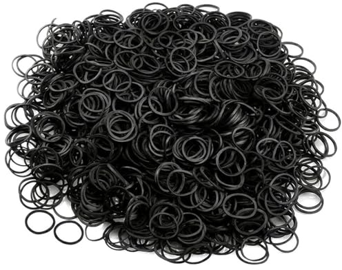 1000Pcs Mini Rubber Bands, Soft Elastic Band, Black HairBand, Hair Elastic | Small ElasticBands, Mini Elastic HairBand, Braiding Rubber Band for Kids Hair, Braids Wedding Hairstyle & More (Black)