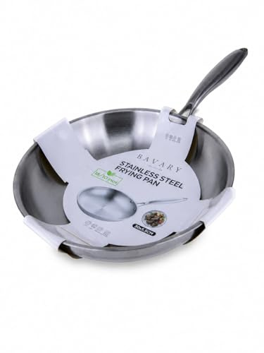OZ HOME BAVARY Padella Induzione 30 Cm - Padella Acciaio Inox 18/10 Senza Rivestimento - Padella Professionale Per Gas E Piano Induzione - Ideale Con Pentole E Set Padelle Induzione, Lavastoviglie OK