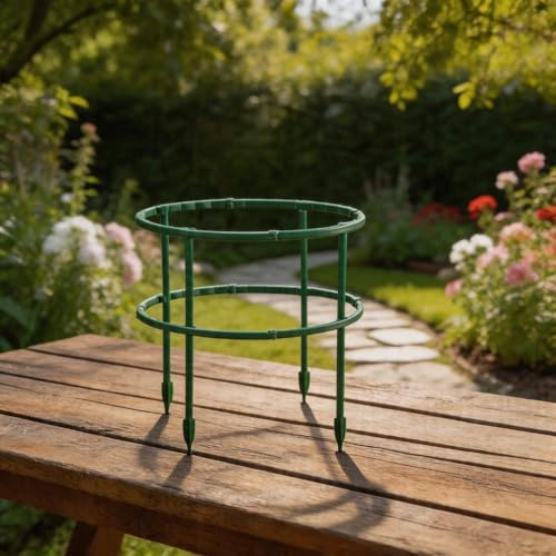 BEAZOOM Anillos apilables verdes para plantas, estacas semicirculares, plantas pequeñas en maceta, suculentas y cactus de Navidad