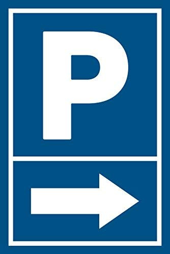 3mm Alu Schild Pfeil rechts 60x40cm Parkschild Parkplatz (ohne Bohrung)