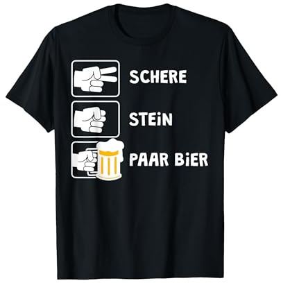 Schere Stein Paar Bier Lustiges Malle JGA Bier Spruch Party T-Shirt