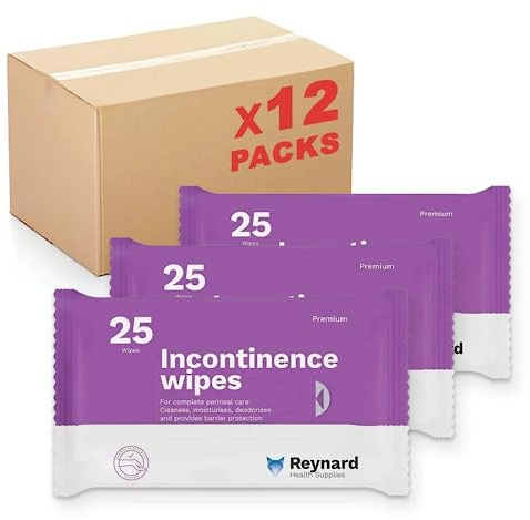 Reynard Health Supplies - Incontinence Wipes 25 Pack - Case of 12 (300 Wipes)