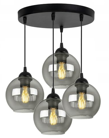 FKL DESIGN Home Deco Deckenlampe Pendellampe Hängelampe Wandlampe Tischlampe Leuchte Pendelleuchte Kugel Schwarz Grau Weiß Lampe aus Serie N100 verschiedene Varianten (EZ4)