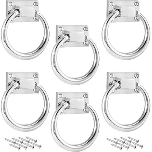 SHEUTSAN Türklopfer mit Schrauben für Stühle, Ottomane, Schränke, Türen, 80 mm, modern, rund, 6 Stück