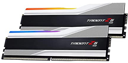 G.SKILL Trident Z5 RGB Series (Intel XMP 3.0) DDR5 RAM 64GB (2x32GB) 6000MT/s CL30-40-40-96 1.40V Desktop Computer Memory UDIMM - Metallic Silver (F5-6000J3040G32GA2-TZ5RS)