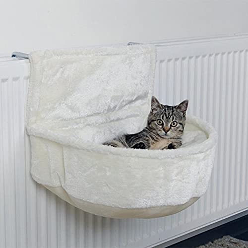 MOTT 50 Deluxe Cat Bed Radiator Pet Bed,Cosy Warm Fleece Hanging Cat Beds Basket Cradle,Cat Pouch Hammock for Window Bedside,Durable Iron Frame