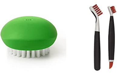 OXO Good Grips Vegetable Brush & Good Grips Deep Clean Brush Set - Orange