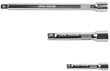 YEBOCIYO 3pcs Jeu de Rallonges 1/2'' Cliquet Rallonges de à Douille Jeu de Rallonges Basculants Adaptateur Aide au Retrait Des Vis Réparation Automobile 75/125/250MM