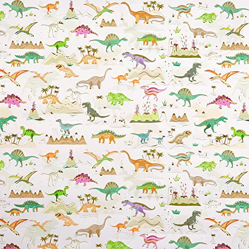 Geschenkpapier Dinosaurier Dino Kinder Goldbuch 1 Blatt 50 x 70 cm Turnowsky Design