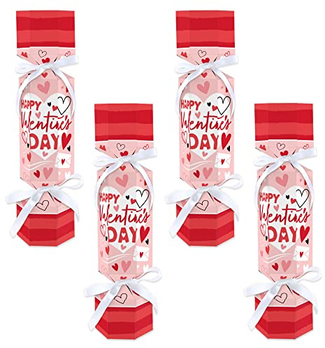 Big Dot of Happiness Happy Valentine’s Day - No Snap Valentine Hearts Party Table Favors - DIY Cracker Boxes - Set of 12