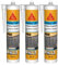 Set aus 3 schnelltrocknenden Silikondichtstoffen SIKA SikaSeal-182 Sanitär Express 1h - Weiß - 300ml