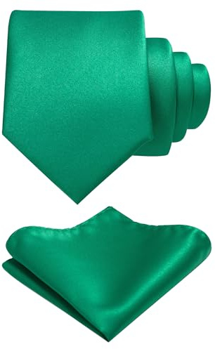 JEMYGINS Herren Krawatte mit Matte Oberfläche inklusive Einstecktuch Set
