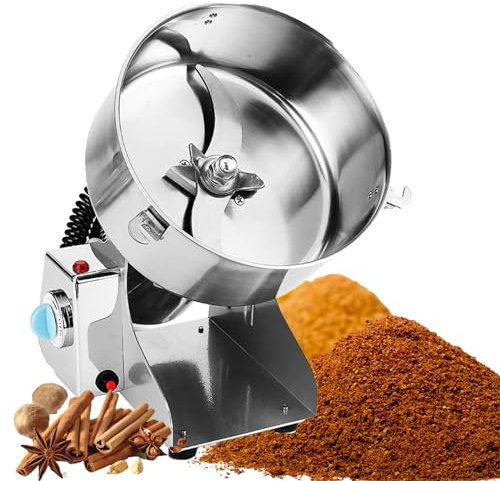 WDDEYYDS Broyeur à Grains électrique Herbe épice Gingembre Facile à Nettoyer Moulin à Farine de Riz broyeur avec Lames pour Herbes légumes secs Fruits,2500g