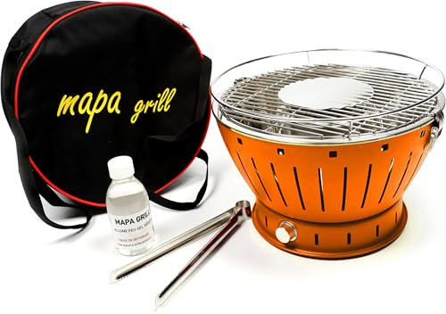 Barbecue portable Mapa Grill - Charbon de bois - Sans fumée - 35cm de diamètre
