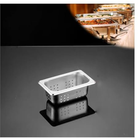 NJDQFA Gastronormbehälter,Zubehör Für Dampfgarer Dampfbacköfen,Edelstahl Restaurantbedarf Wiederverwendbar Dampf Hotel Wasserpfanne,1/9（17.5 * 11cm）,6.5cm