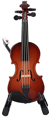 Miniatur-Geigenmodell mit Ständer, Puppenhaus-Zubehör, Mini-Musikinstrument, Dekor,