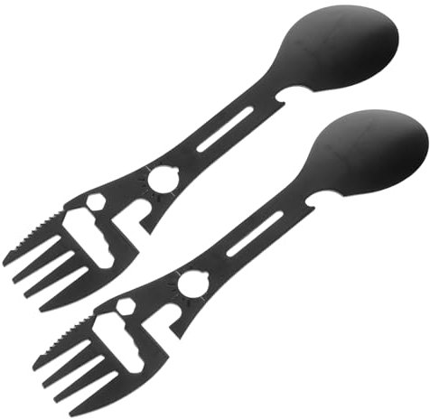 BELLIFFY 2stücke Camping Tragbar Reise-flaschenöffner Outdoor Campingbesteck -spork Spork Für Outdoor