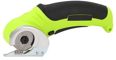 Mini Electric Scissors, Rechargeable Cordless Fabric Cutter with Safety Lock and Ergonomic Handheld Fabric Cutter 240RPM Speed for Soft Materials Fabrics Sponges (Green #14)