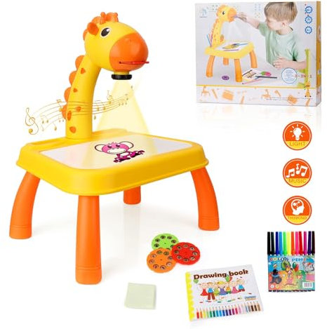 Proiettore tracciato e disegnato Toy, tavolo da disegno per bambini, Trace and Draw Projector Toy Kids Drawing Projector Table con Smart Projector e Light Music