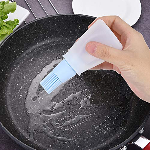 Ölpinsel Zum Kochen, Backpinsel, Silikon-Flaschenpinsel, 2 Stück, Silikon-Ölflaschenpinsel, Kochpinsel, Lebensmittelpinsel für Olivenöl, Honigsauce (BLUE)