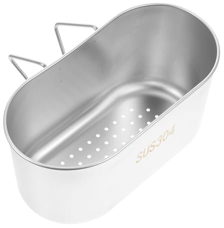 CONGARTENO Panier Égouttoir Acier pour Fruits Et Légumes Drain Basket Pratique pour Évier Accessoire De Cuisine Multifonctionnel Design Aéré pour Essorage Rapide Rangement