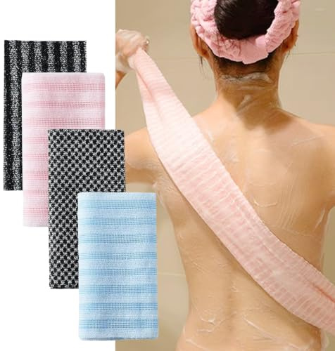 4 Stück Peeling-Waschlappen, Körperpeeling, Peeling-Handtuch für die Rückendusche