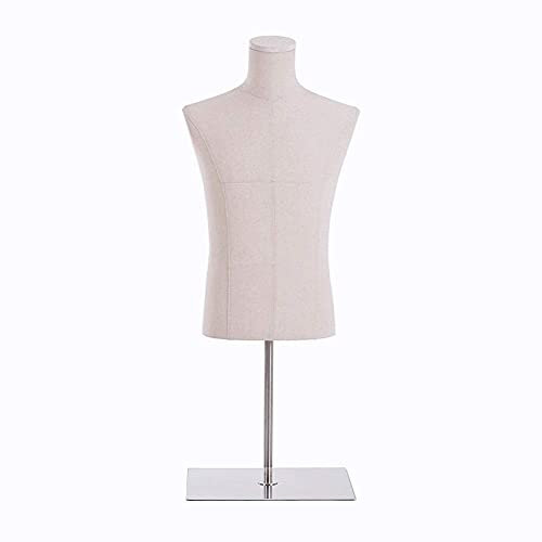 WYRMB Schneiderpuppen-Torso Für Frauen, Mannequin-Ständer, Halbkörper-Mannequin Für Männer, Professioneller Torso Für Männer Mit Metallständer, Schaufenster-/Thekendisplay, Einfach