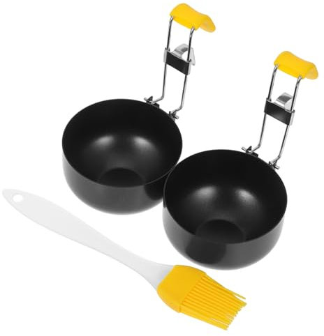 TOPPERFUN 2piezas Molde De Huevo Plegable De Acero Antiadherente Anillos Para Huevos Escalfados Para Cocina y Freír Hamburguesas