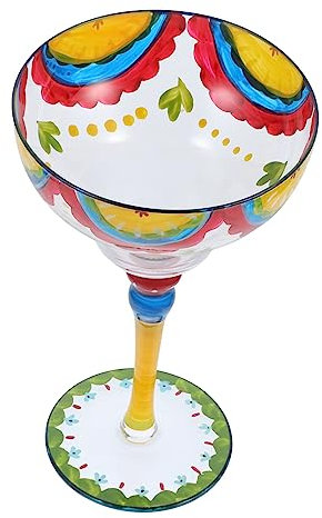 CIYODO Copa De Vino Diseño Margarita Copa Pintada Mano Para Cócteles y Fiestas