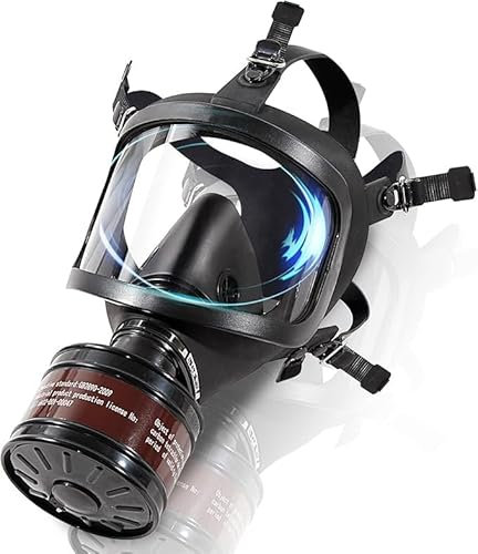 Qiyuting Maschera antigas, utilizzata per la sopravvivenza di armi nucleari e chimiche, respiratore tattico militare, respiratore integrale con filtro a carbone attivo da 40 mm