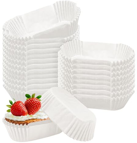 1000 pirottini ovali oleati per cupcake e muffin, usa e getta, antiaderenti, colore bianco, taglia S