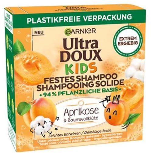 Garnier - Shampoing Solide pour Enfants Ultra Doux - Abricot & Fleur de Coton