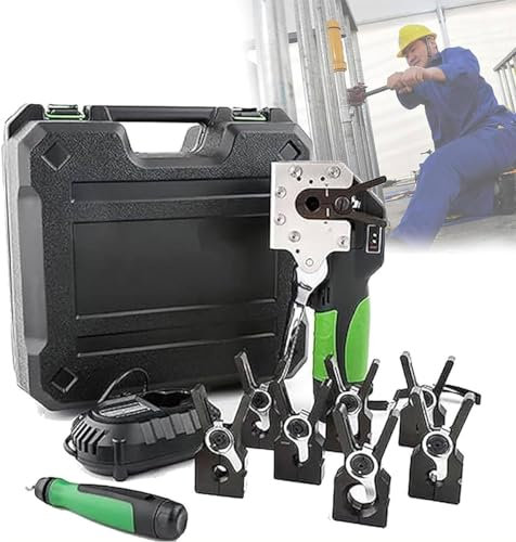 Kit di attrezzi elettrici senza fili, strumento di svasatura eccentrica a 45° per tubi in rame, alluminio, ottone, 2 in 1 metrico e pollici, include 8 pinze e morsetti da 5/8