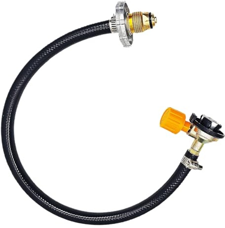 Generico LPG Nachfülladapter für Gasflaschen - Verlängerungsschlauch mit Ein/Aus-Steuerventil - Hochdruckverlängerung für Campingflaschen und Grills