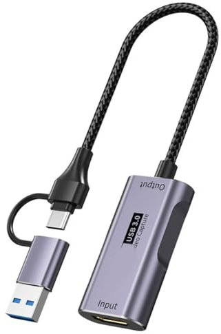 Pitadue 4K60Hz HDTV To USB C Video Captures Card Includes Type C Adapters For Gaming Live Streaming And Aluminum Alloy Hdtv Video Captures Card