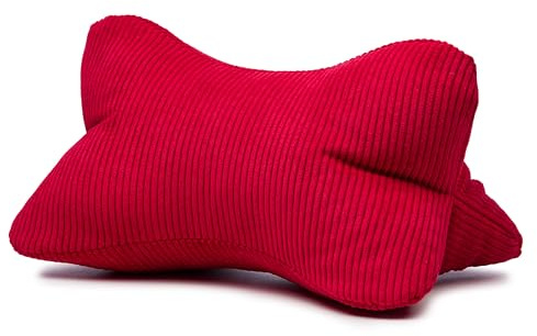 Gözze - Leseknochen Capri, Nackenkissen in Feincord-Optik, Lese- und Relaxkissen für Nacken und Rücken, 40 x 25 cm - Rot