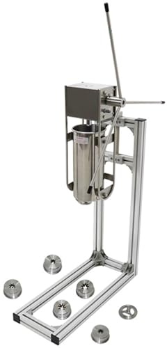 Machine à churro espagnole commerciale en acier inoxydable avec 6 buses et support en forme de L pour usage professionnel ou domestique