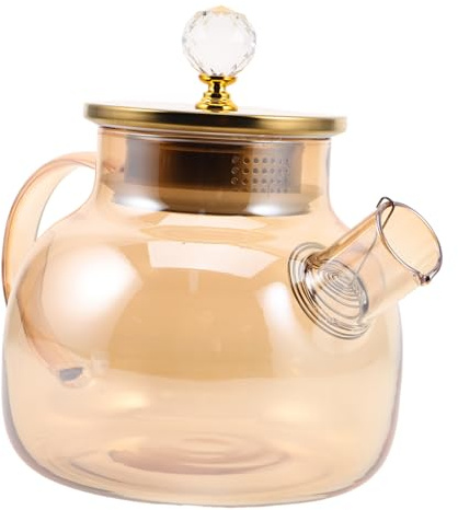 Alipis Jarra de Vidrio Resistente al Calor con Asa Ergonómica y Vertedor Tetera Pequeña para Té Caliente y Bebidas Frías Casa